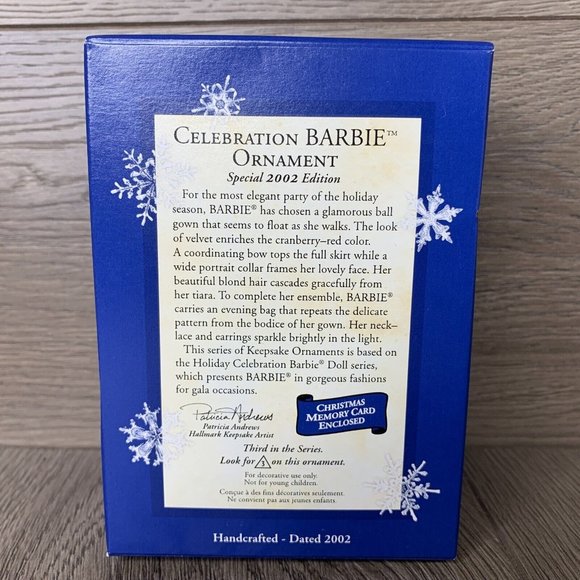 Hallmark Keepsake 2002 Ornament Celebration Barbie Christmas Ornament #3 - Picture 5 of 8